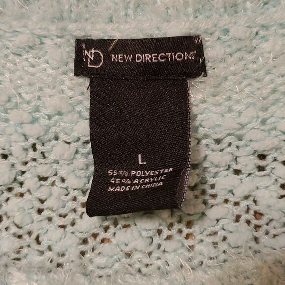 New Directions aqua sweater size Large - Picture 7 of 9